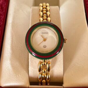 GUCCI Vintage watch 14K gold plated with interchangeable bezels